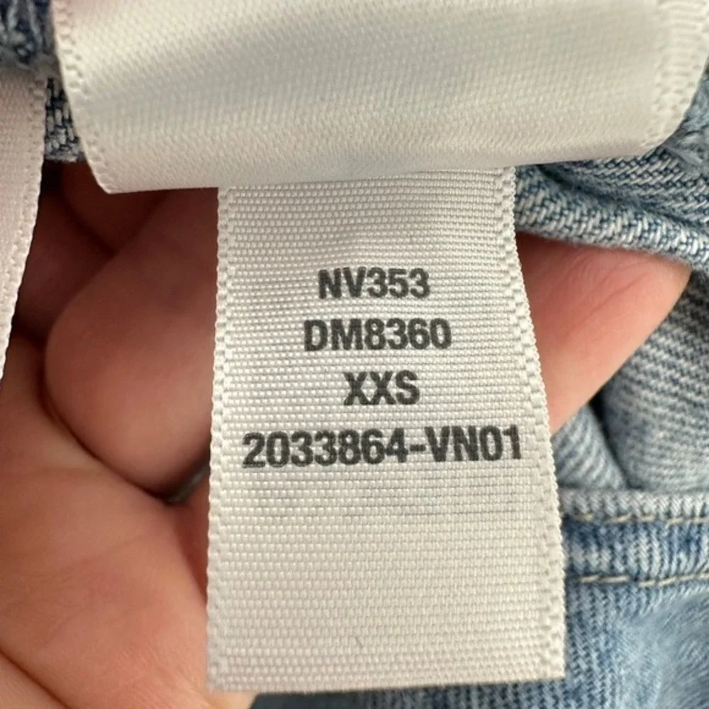 Madewell Scoopneck Denim Shortalls Chambray‎ Blue XXS Button Front Patch Pockets - Picture 14 of 14